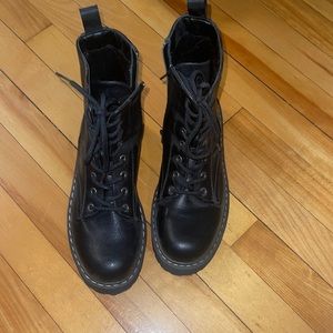 Black combat boots womens size 7.5